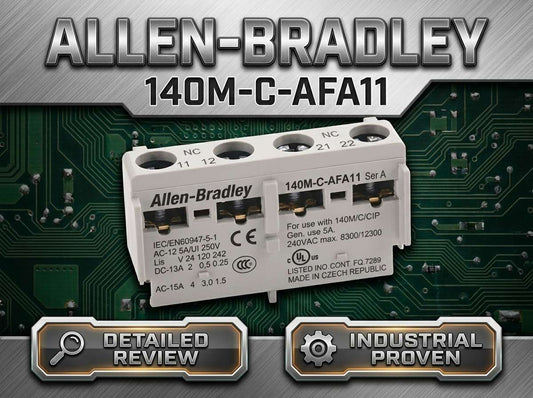 Allen-Bradley 140M-C-AFA11 internal auxiliary contact block 1NO 1NC front mounted for 140M motor protection circuit breaker panel installation