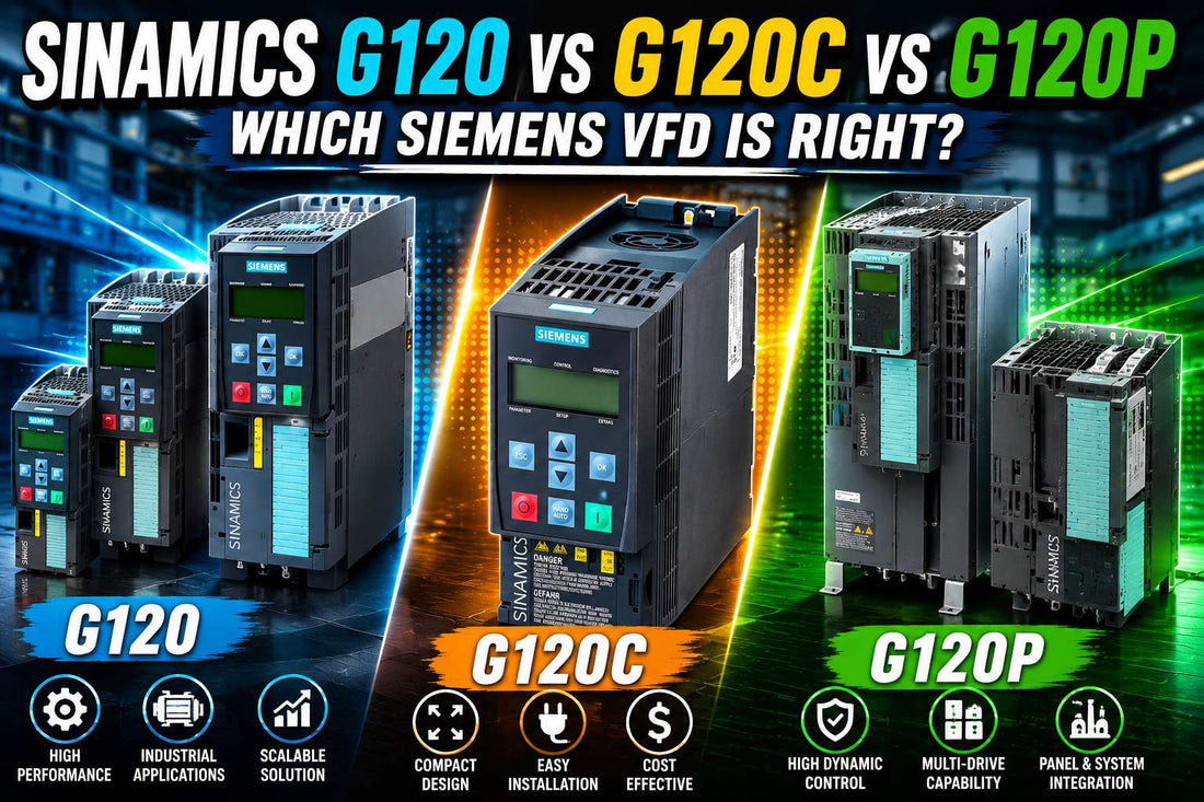 Siemens SINAMICS G120 G120C G120P variable frequency drives side-by-side comparison for industrial pump fan and machine control applications