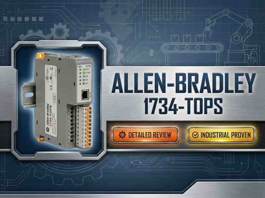 Allen-Bradley 1734-TOPS POINT I/O one-piece spring-clamp terminal base mounted on DIN rail in control panel