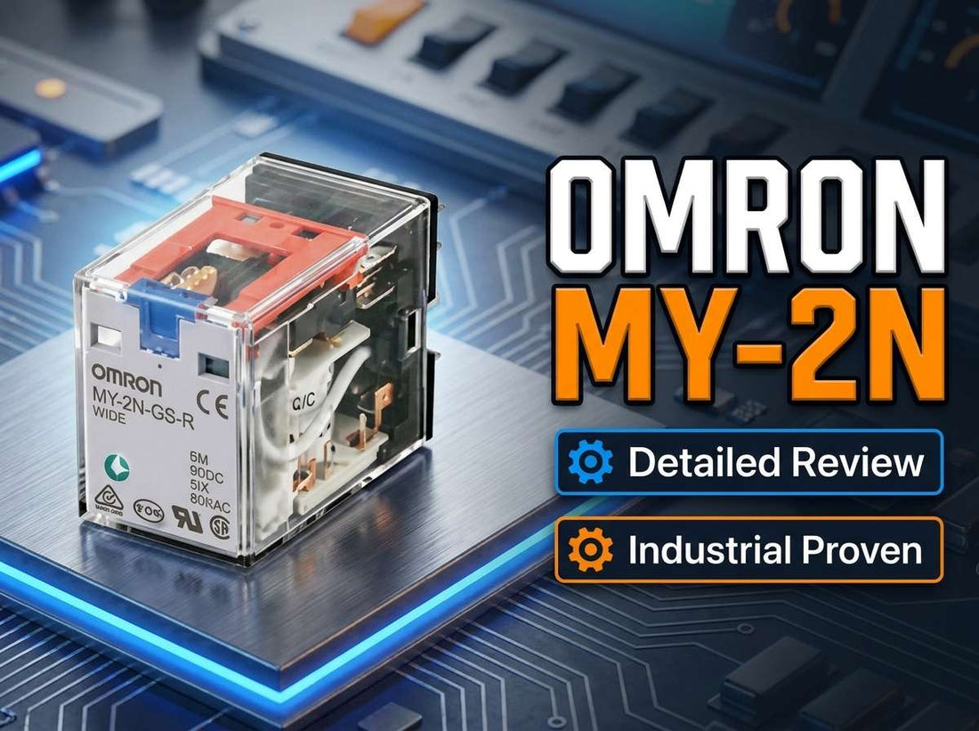 Omron MY2N miniature plug-in DPDT power relay with operation indicator for industrial control panel interposing applications