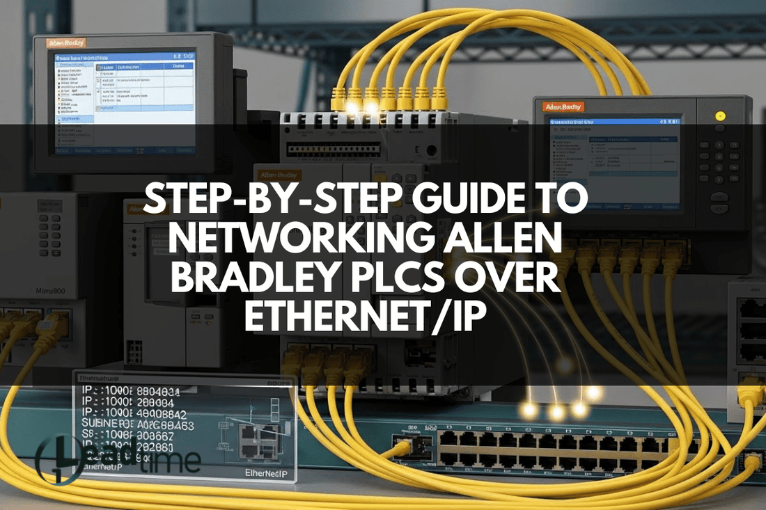 Allen Bradley PLC connected to an industrial Ethernet network for EtherNet/IP communication