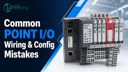 Allen-Bradley 1734 POINT I/O modular I/O system mounted on DIN rail in industrial control panel