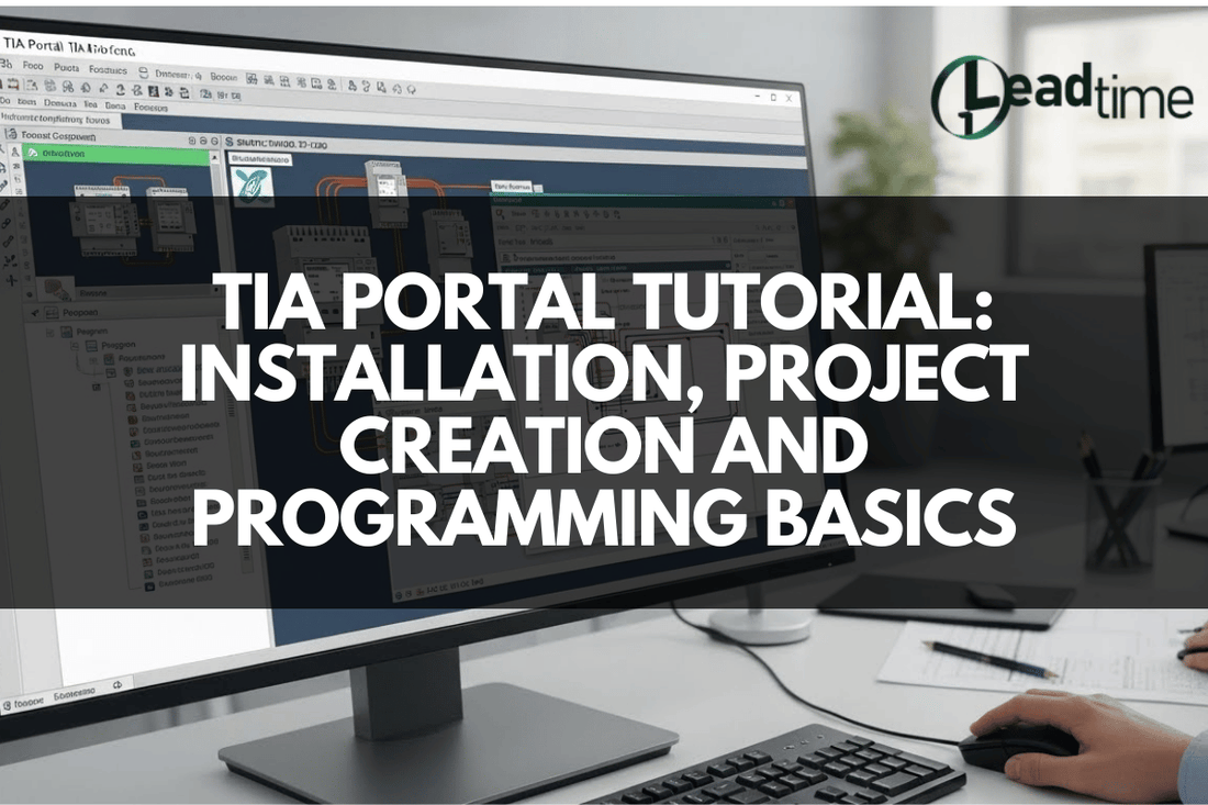 Siemens TIA Portal software interface showing PLC programming environment on industrial PC
