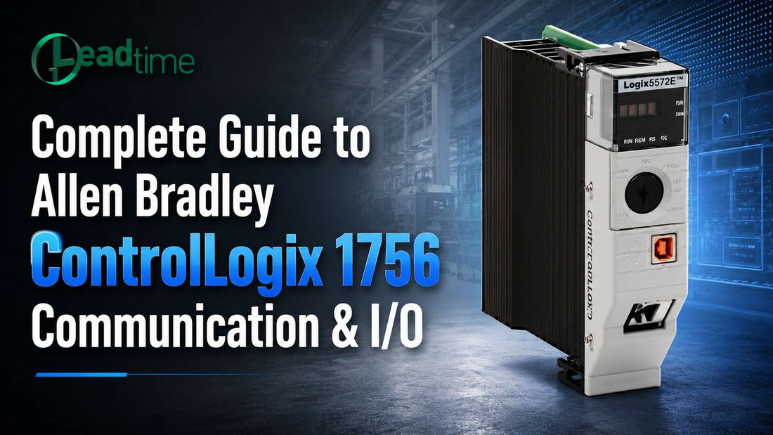 Allen-Bradley ControlLogix 1756 chassis with EtherNet/IP communication and digital I/O modules installed in control panel