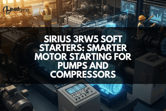 Siemens SIRIUS 3RW5 soft starter installed on industrial pump motor control panel