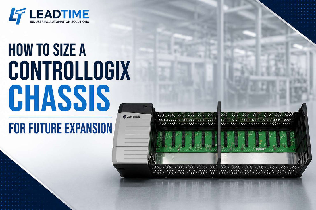 Allen-Bradley ControlLogix 1756-Ax chassis family showing 4-slot to 17-slot options for industrial PLC system expansion