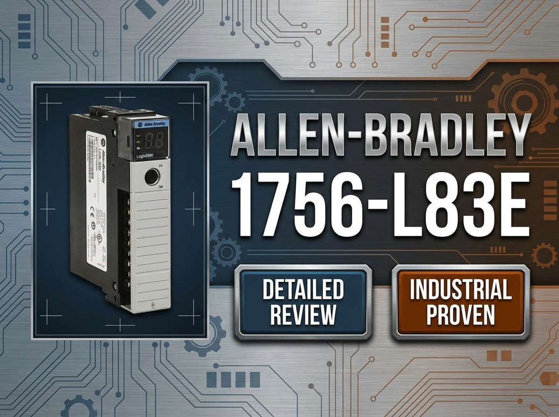 Allen-Bradley 1756-L83E ControlLogix 5580 controller module with 10 MB user memory and gigabit EtherNet/IP port for industrial automation systems
