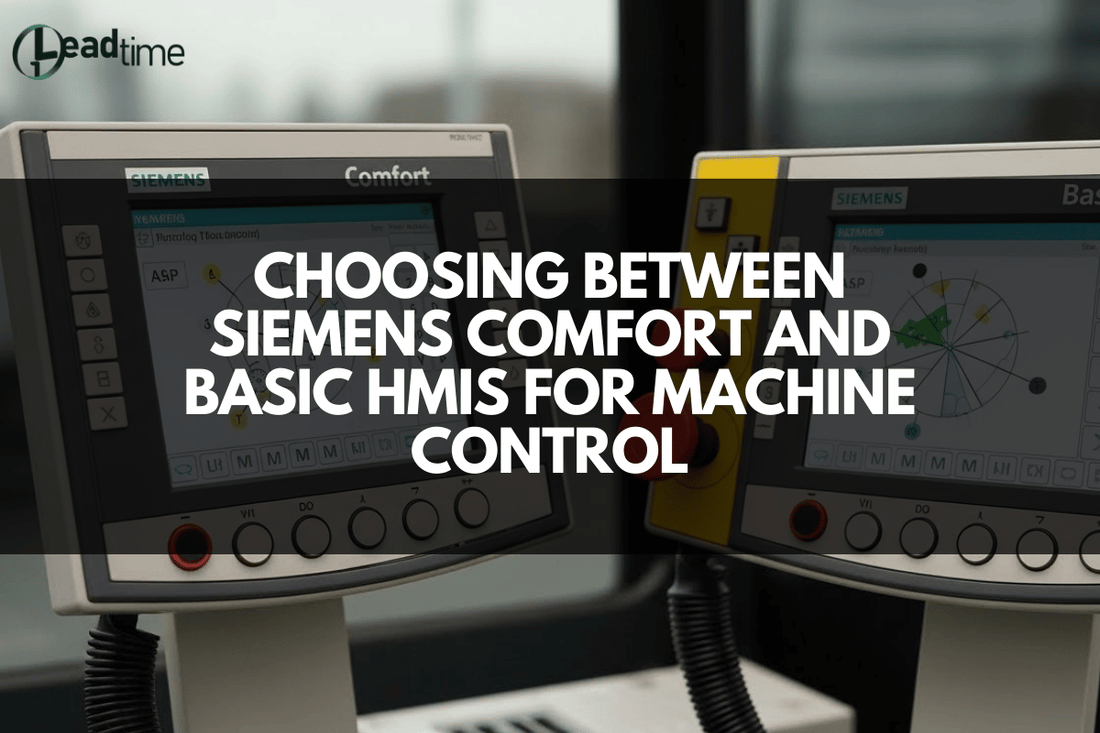 Siemens Basic and Comfort HMI panels side by side on industrial control panel