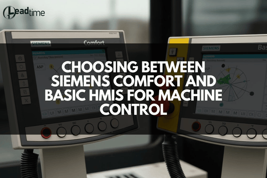 Siemens Basic and Comfort HMI panels side by side on industrial control panel