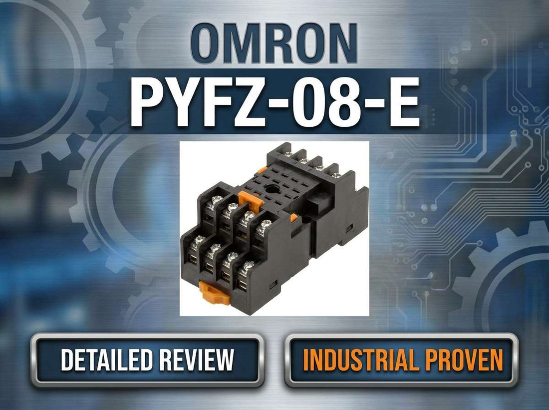 Omron PYFZ-08-E 8-pin finger-safe DIN rail relay socket for MY2 and H3YN relays in industrial control panel