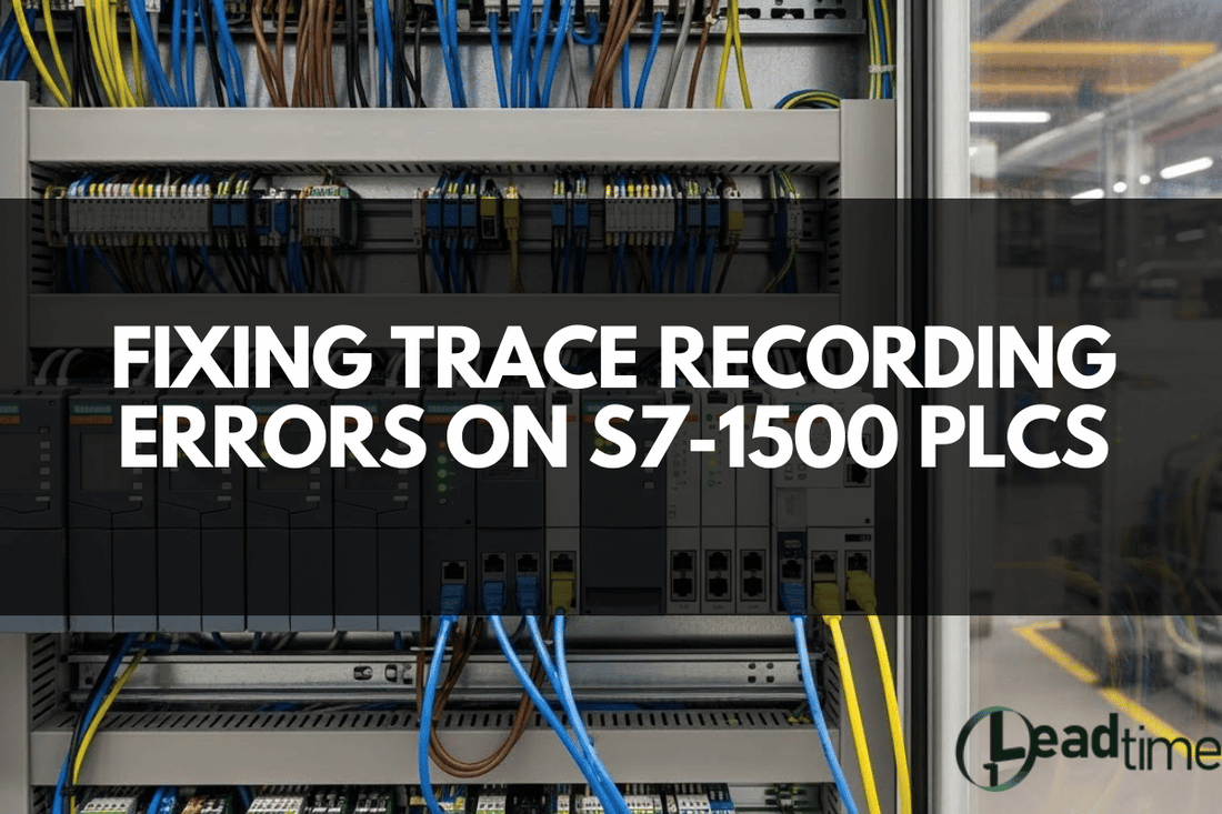 Siemens S7-1500 PLC displaying trace recording diagnostics in TIA Portal V17