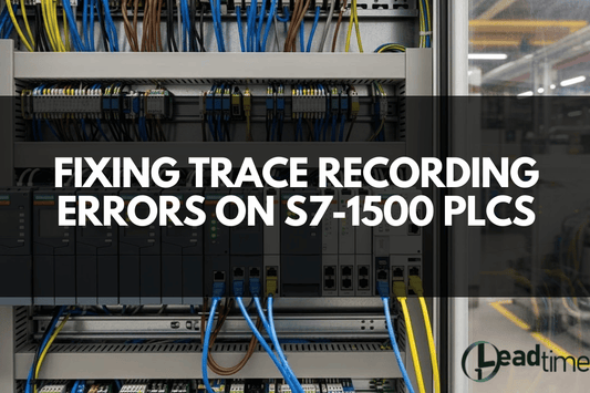 Siemens S7-1500 PLC displaying trace recording diagnostics in TIA Portal V17