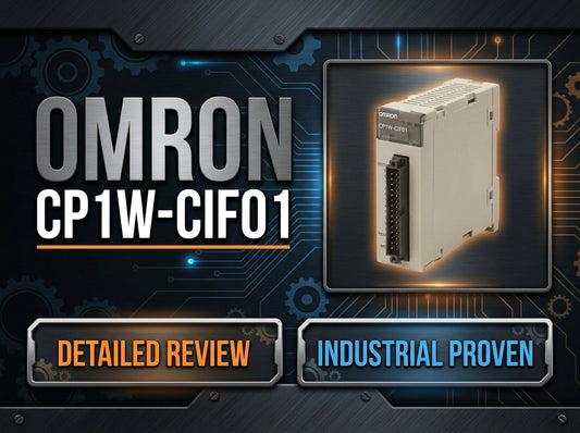 Omron CP1W-CIF01 RS-232C option board with D-sub 9-pin connector mounted on CP-series PLC CPU