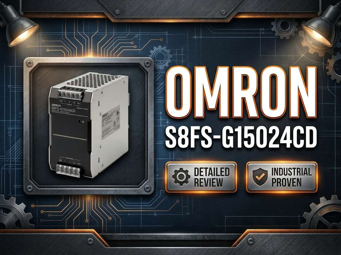 Omron S8FS-G15024CD 150W 24V DC switch mode power supply with covered DIN rail housing for industrial control panels