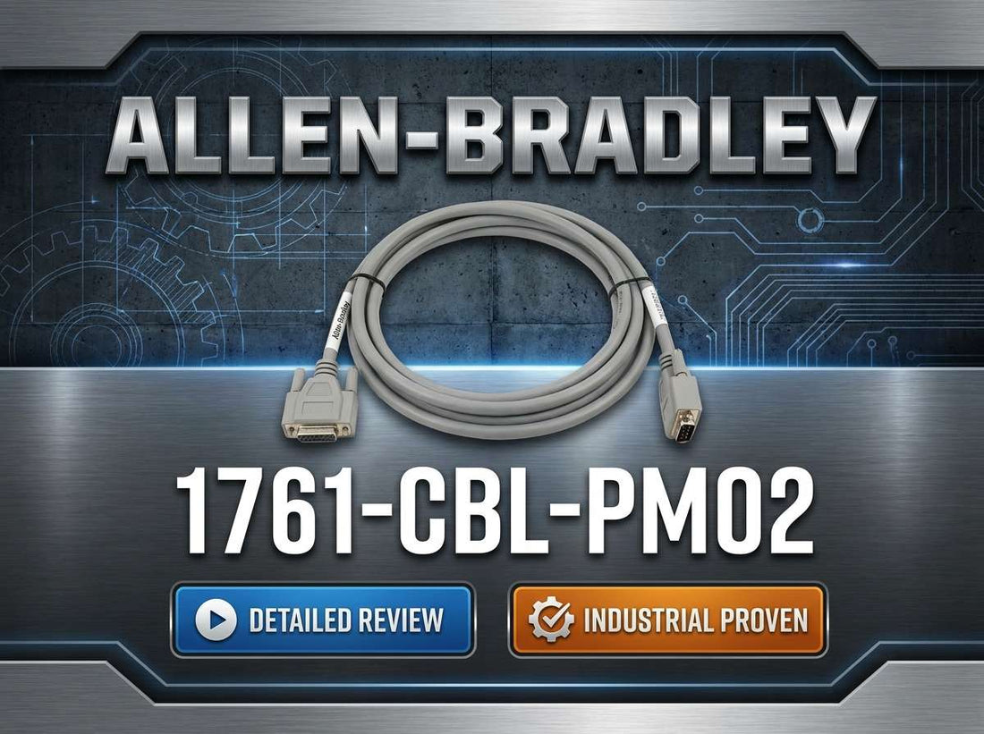Allen-Bradley 1761-CBL-PM02 MicroLogix 1000 to PC RS-232 programming cable with DB9 and 8-pin mini-DIN connectors