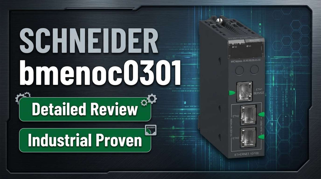 Schneider Electric BMENOC0301 3-port Ethernet communication module for Modicon M580 industrial automation rack