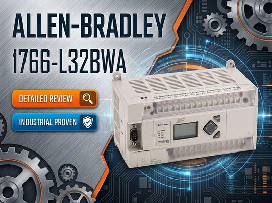 Allen-Bradley 1766-L32BWA MicroLogix 1400 32-point PLC controller with relay outputs and Ethernet for industrial panel applications