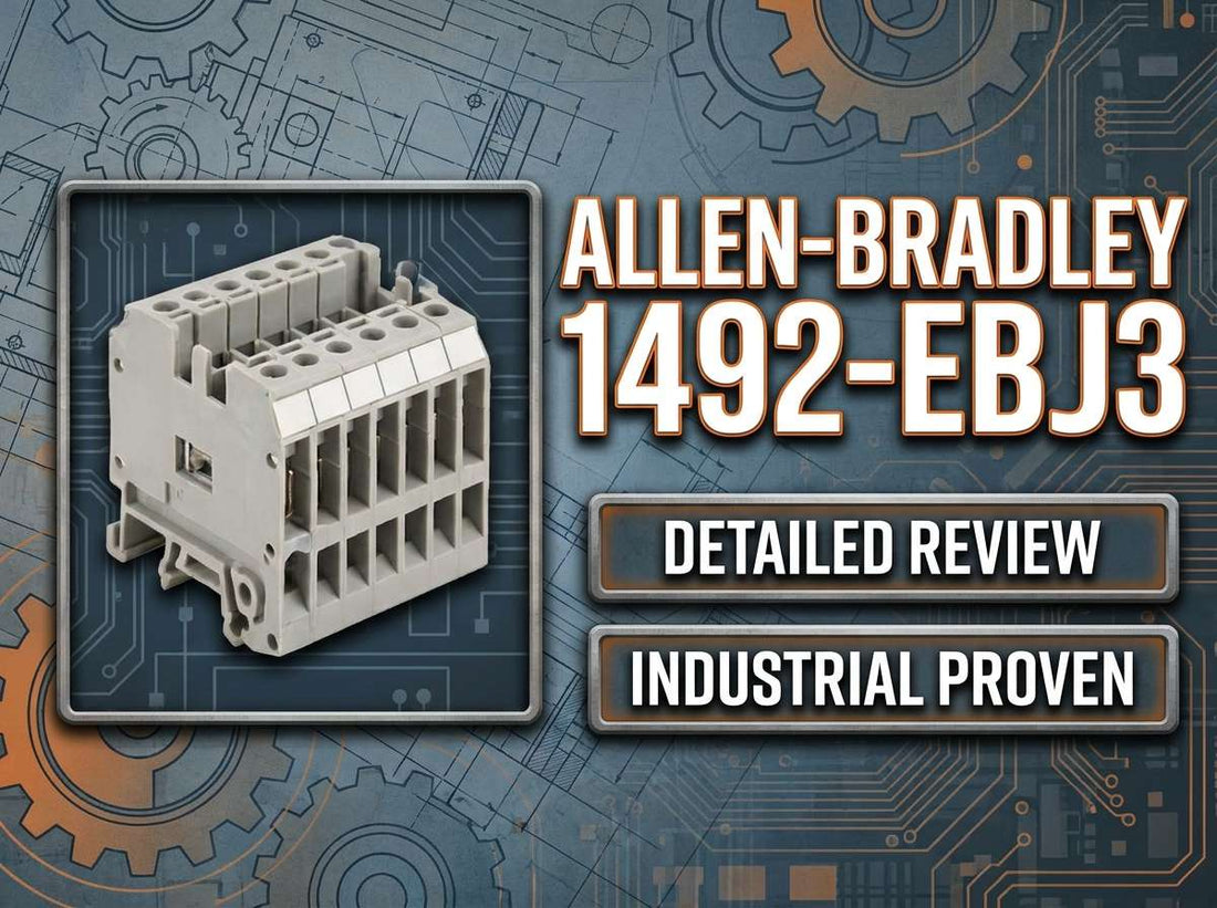 Allen-Bradley 1492-EBJ3 IEC end barrier accessory for 1492-J3 screw-type terminal blocks in industrial control panels