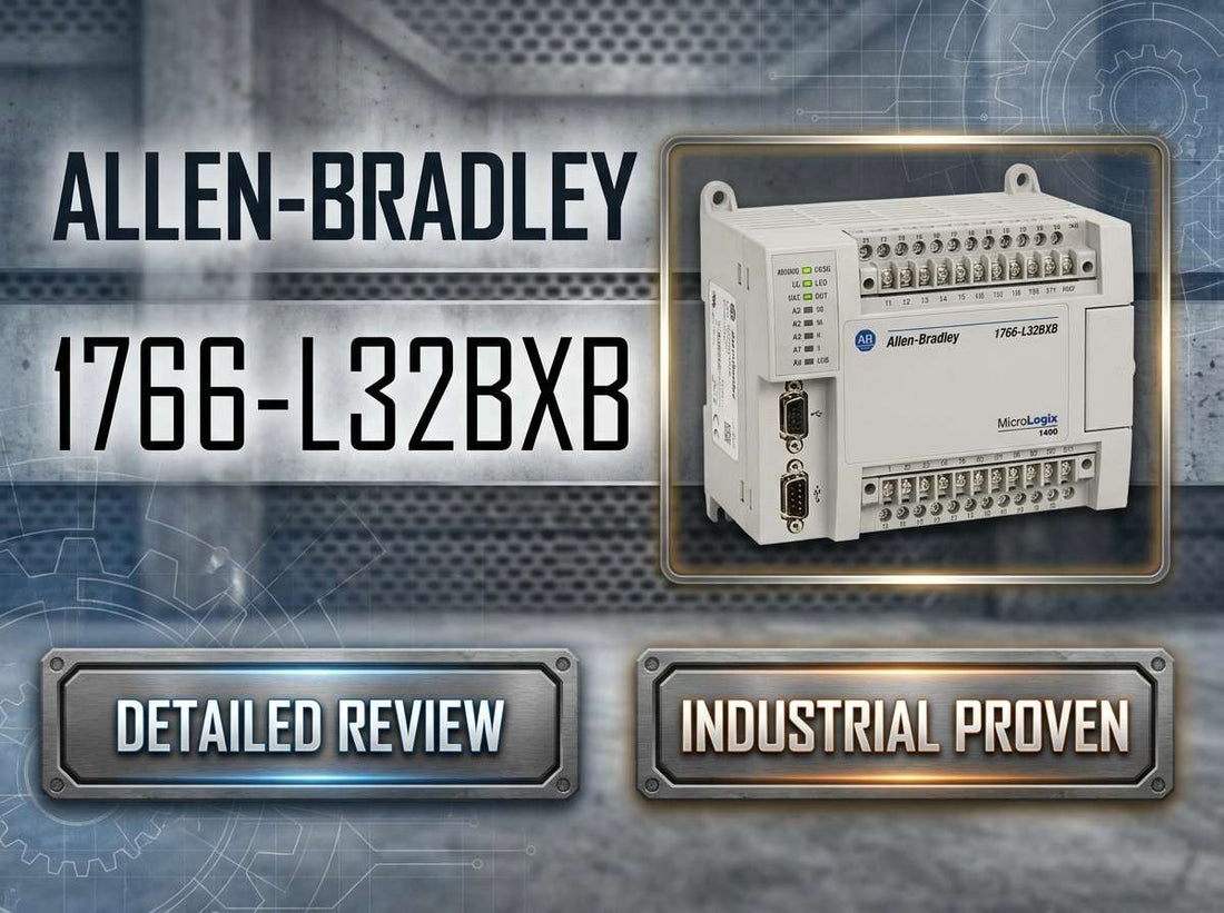 Allen-Bradley 1766-L32BXB MicroLogix 1400 32-point PLC controller front view for discrete machine control