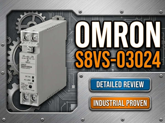 Omron S8VS-03024 24 VDC 30W slim DIN rail power supply for industrial control panels