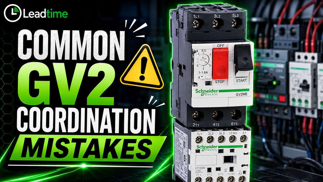 Schneider Electric TeSys GV2 motor circuit breaker installed in MCC panel with contactor coordination wiring