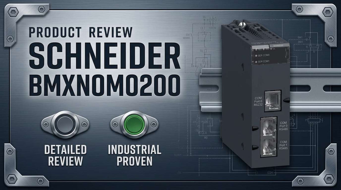 Schneider Electric BMXNOM0200 serial link module with 2 RS-485/232 ports for Modicon X80 M340 PLC rack installation