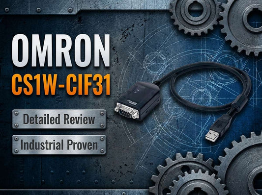 Omron CS1W-CIF31 USB-serial conversion cable with USB Type A and DB9 RS-232C connectors for Omron PLC programming