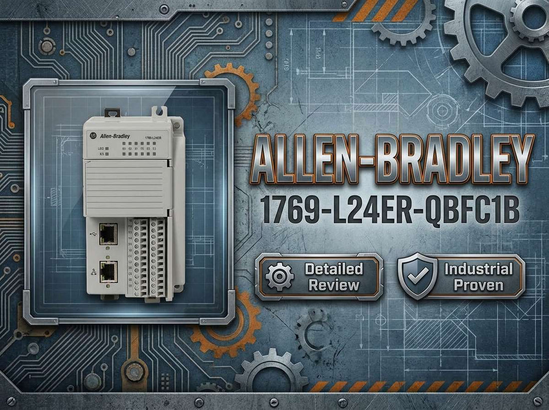 Allen-Bradley 1769-L24ER-QBFC1B CompactLogix 5370 L2 controller with dual EtherNet/IP ports and embedded analog I/O for OEM machine control