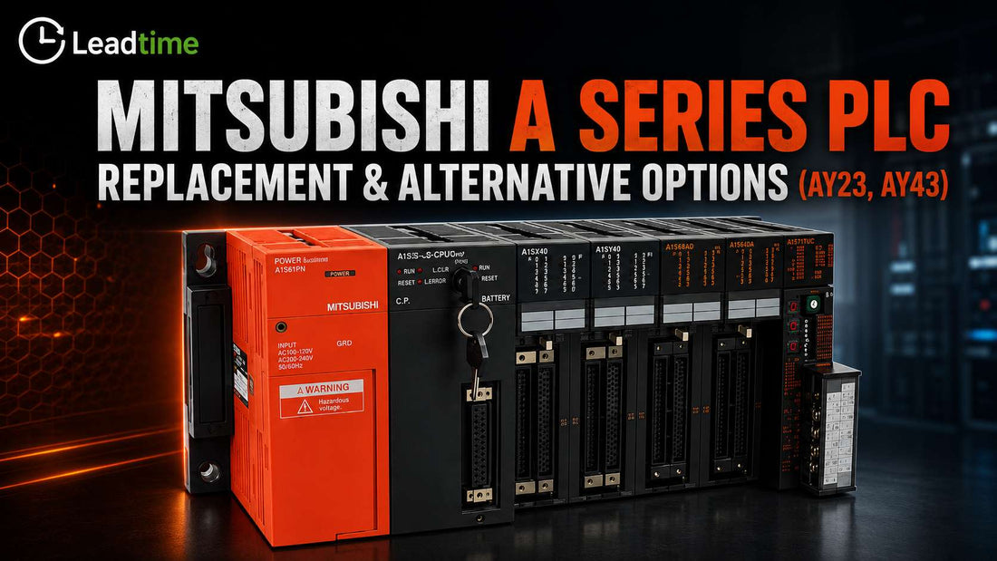 Mitsubishi MELSEC-A Series PLC with AY23 AY43 output modules in industrial control panel replacement context