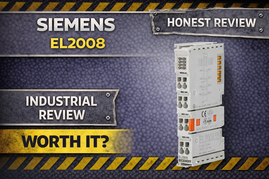 Beckhoff EL2008 EtherCAT Terminal 8-channel 24V DC digital output module mounted on DIN rail in industrial control panel