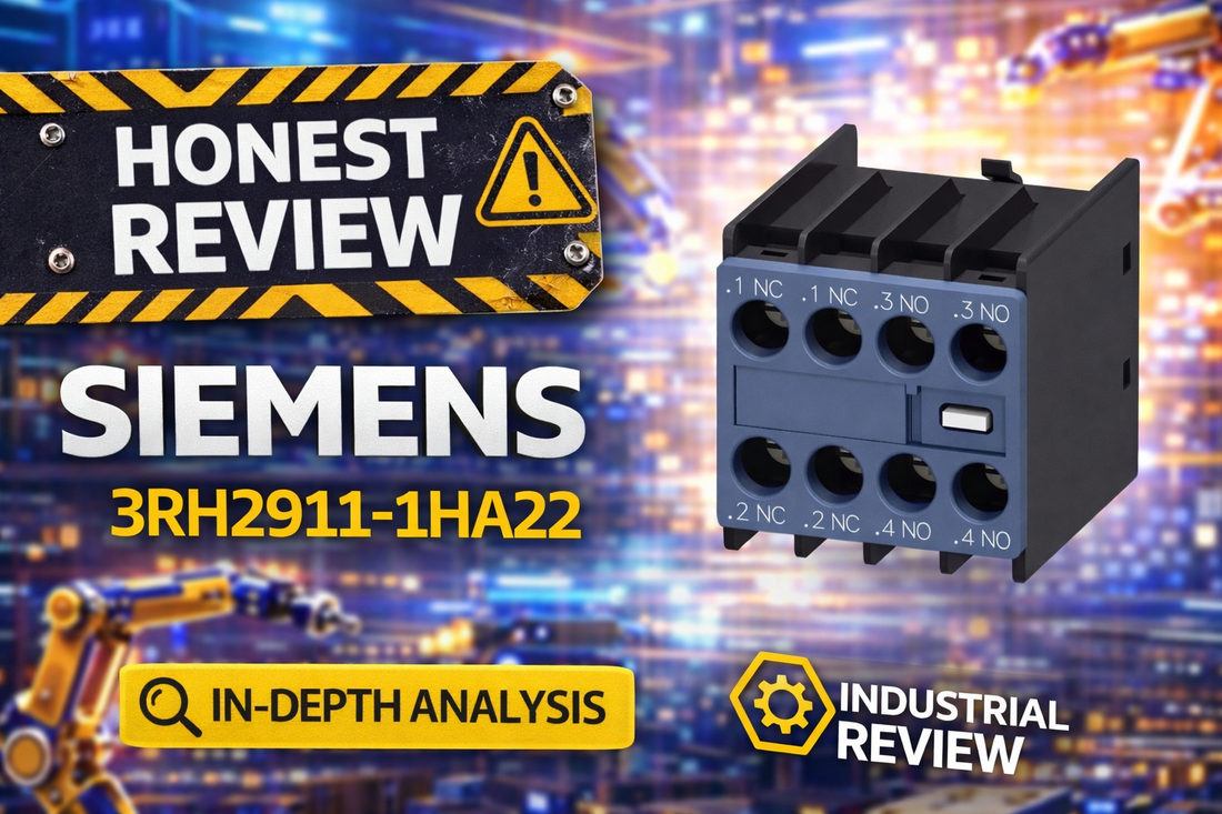 Siemens 3RH2911-1HA22 snap-on front mount auxiliary contact block with 2NO+2NC contacts for 3RT2 motor contactor