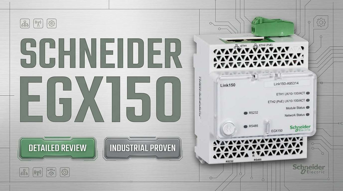 Schneider Electric EGX150 Link 150 Ethernet Gateway DIN-rail mounted for Modbus serial to TCP/IP network integration