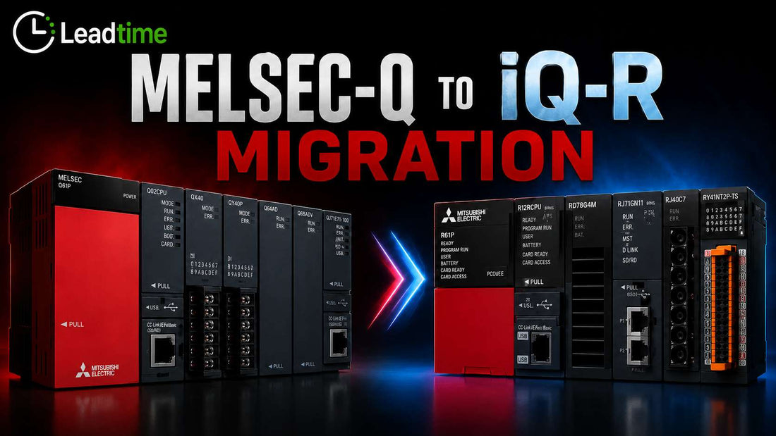 Mitsubishi Electric MELSEC-Q Series and MELSEC iQ-R Series PLC modules side by side for migration planning