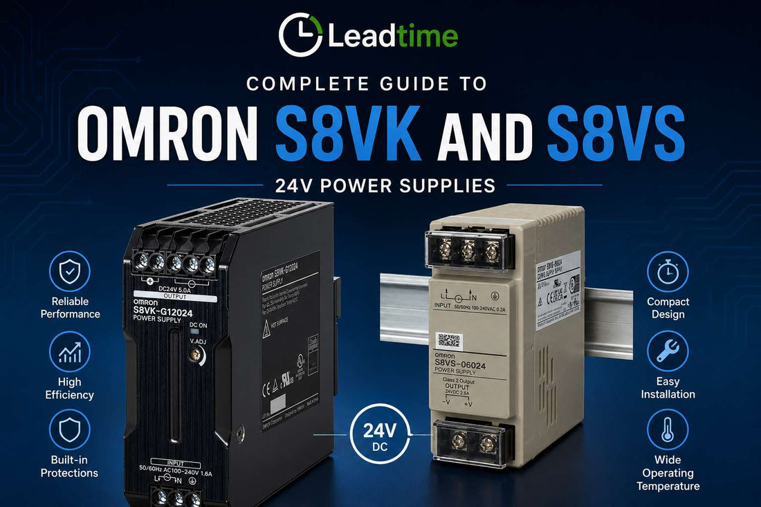 Omron S8VK and S8VS 24V DIN-rail compact switch mode power supplies for industrial control panels