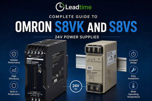 Omron S8VK and S8VS 24V DIN-rail compact switch mode power supplies for industrial control panels