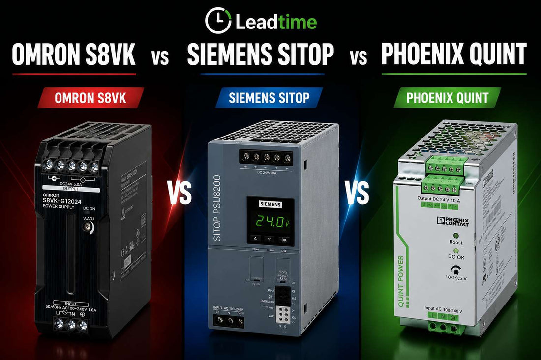 Omron S8VK vs Siemens SITOP vs Phoenix QUINT POWER 24V DIN rail power supplies compared for industrial control panels