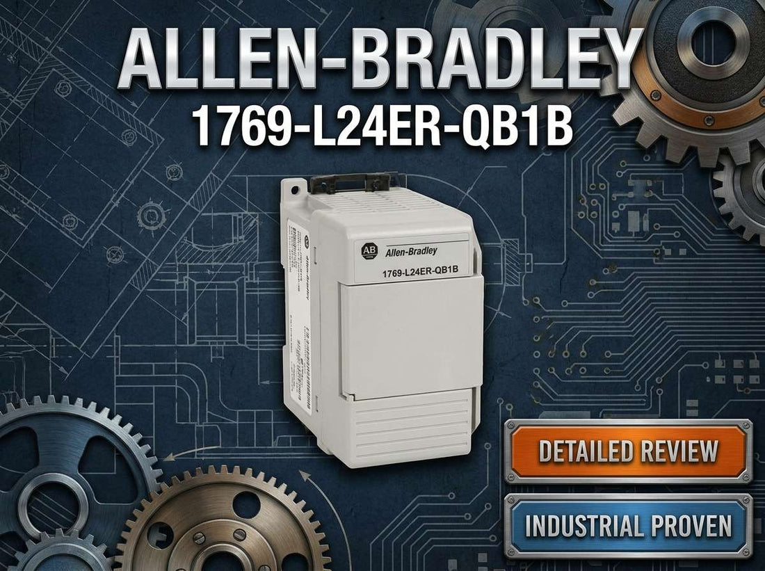 Allen-Bradley 1769-L24ER-QB1B CompactLogix 5370 L2 controller with dual EtherNet/IP ports and embedded DC I/O for OEM machine control