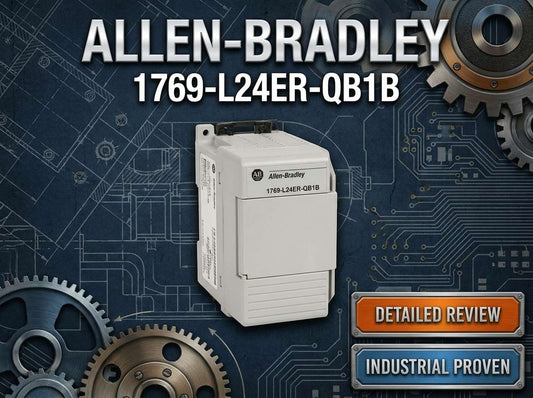 Allen-Bradley 1769-L24ER-QB1B CompactLogix 5370 L2 controller with dual EtherNet/IP ports and embedded DC I/O for OEM machine control