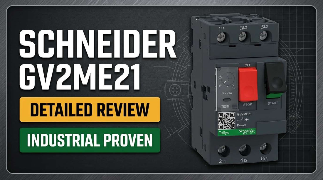 Schneider Electric GV2ME21 TeSys Deca manual motor starter 17-23A thermal magnetic DIN rail mounted in industrial control panel