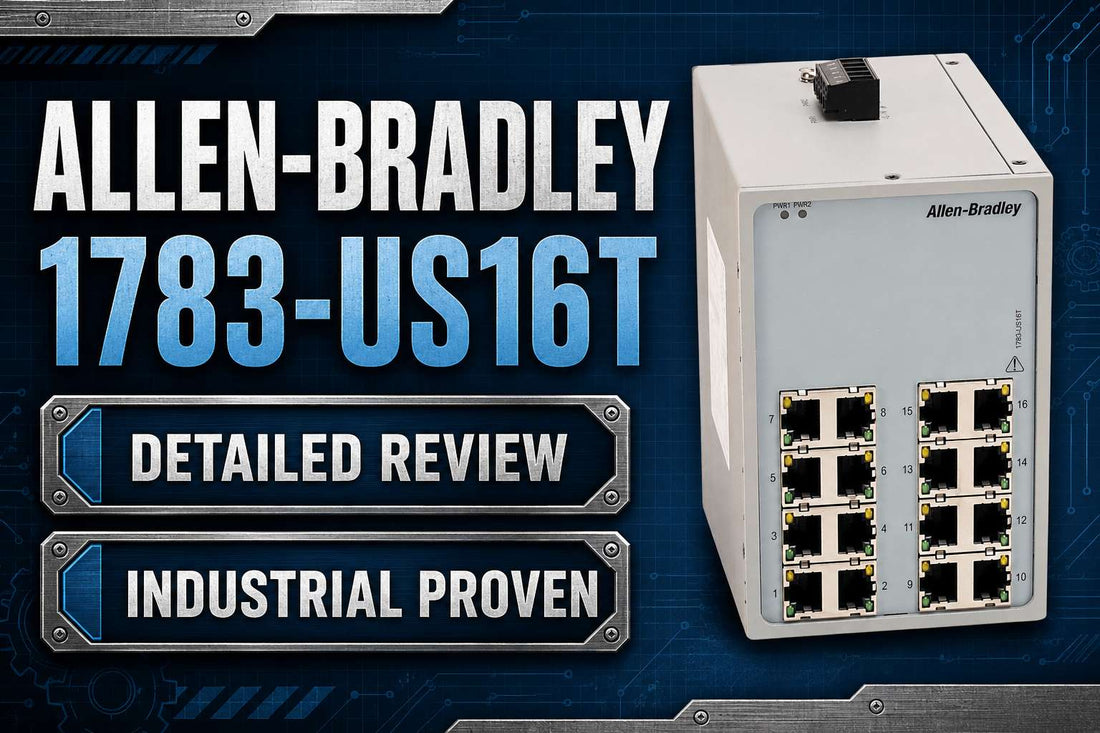 Allen-Bradley 1783-US16T Stratix 2000 16-port unmanaged Fast Ethernet DIN-rail switch for industrial control panels