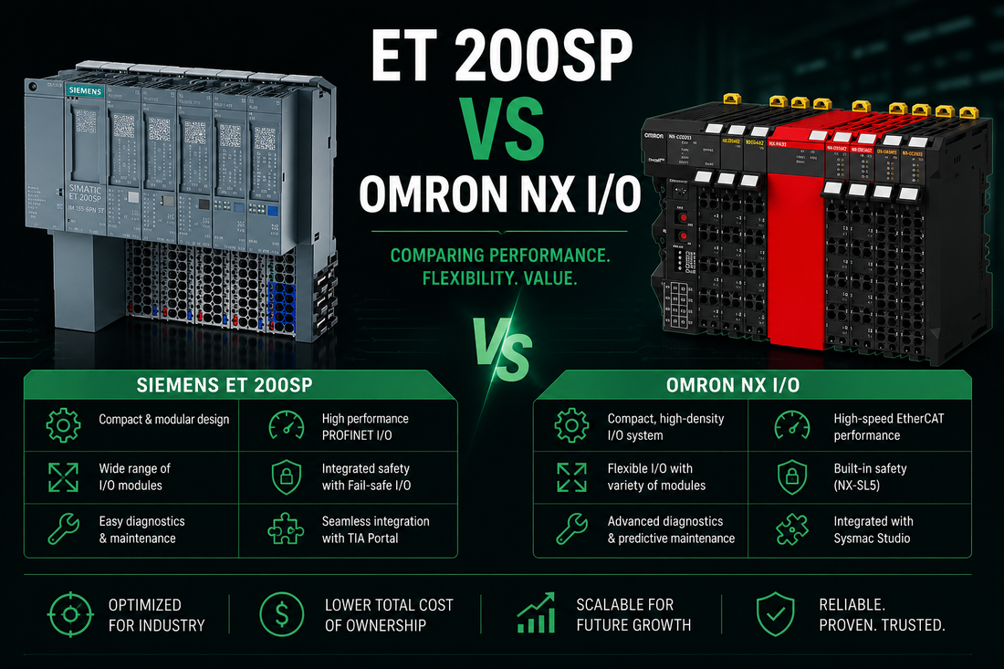 Siemens ET 200SP vs Omron NX I/O modular distributed I/O systems comparison for factory automation