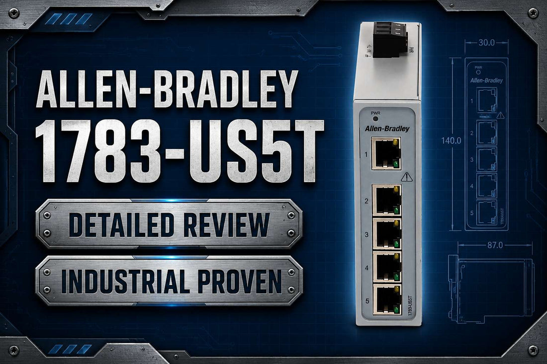 Allen-Bradley 1783-US5T Stratix 2000 5-port unmanaged industrial Ethernet switch for DIN-rail control panel mounting
