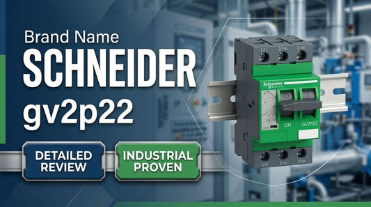 Schneider Electric GV2P22 TeSys thermal-magnetic motor circuit breaker for three-phase 11 kW motor protection on DIN rail