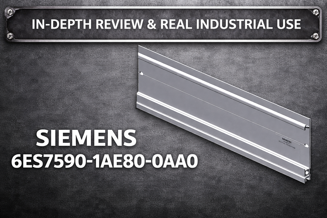 Siemens 6ES7590-1AE80-0AA0 SIMATIC S7-1500 482.6mm aluminum mounting rail with integrated DIN rail for industrial control cabinet