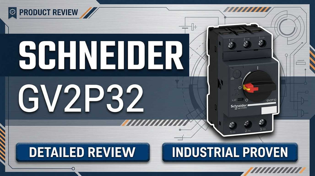 Schneider Electric GV2P32 TeSys GV2P 3-phase 32A thermal-magnetic motor circuit breaker with rotary handle on DIN rail